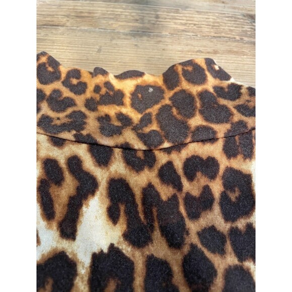 Express Leopard Medium Sleeveless Mock Neck Dress Express Vintage Y2K Dress Med - Picture 5 of 7